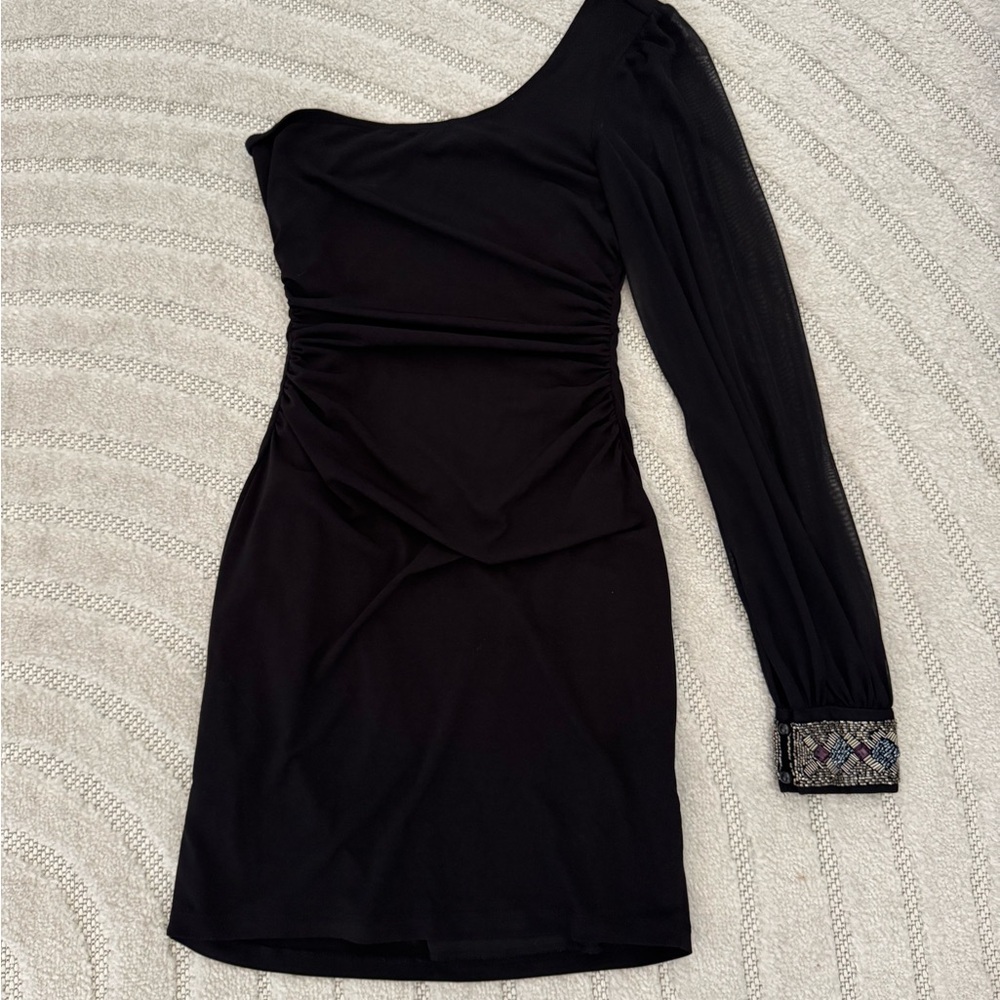 Elegant Black One-Shoulder Dress